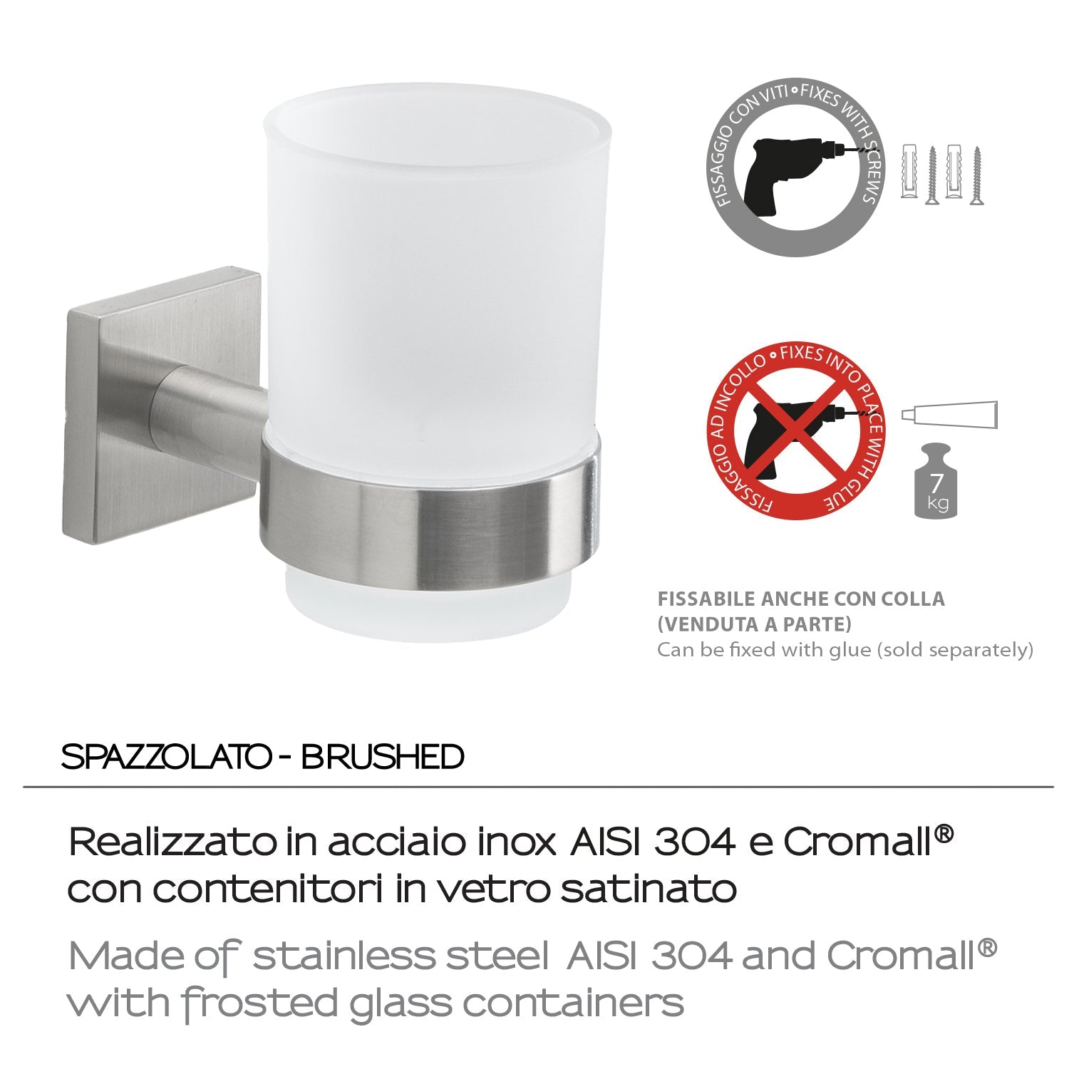  Portaspazzolini a muro Gedy serie Fuji - Spazzolato by CeramicStore | Lo specialista del tuo bagno