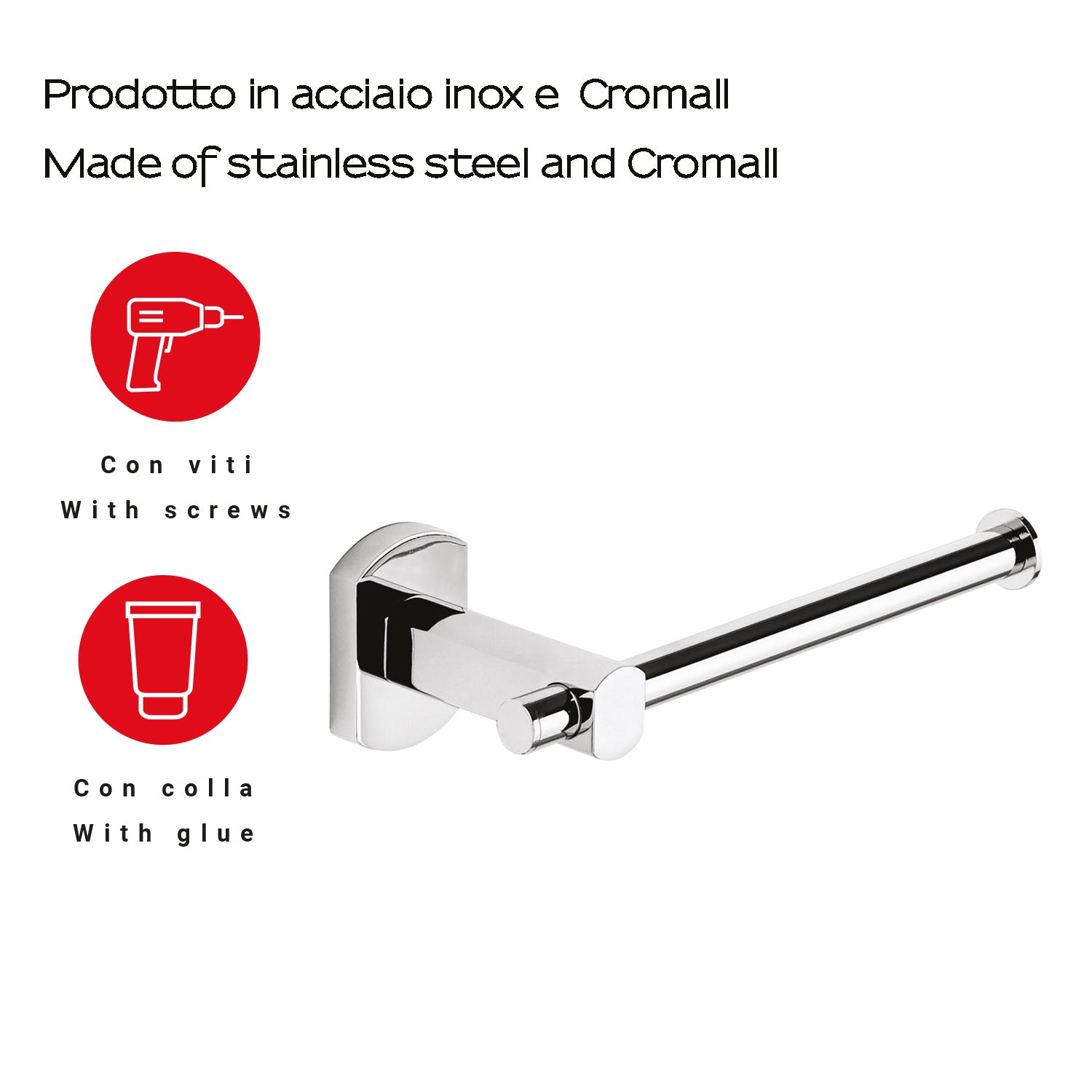  Porta carta igienica a parete di Gedy serie Edera Plus - Cromato