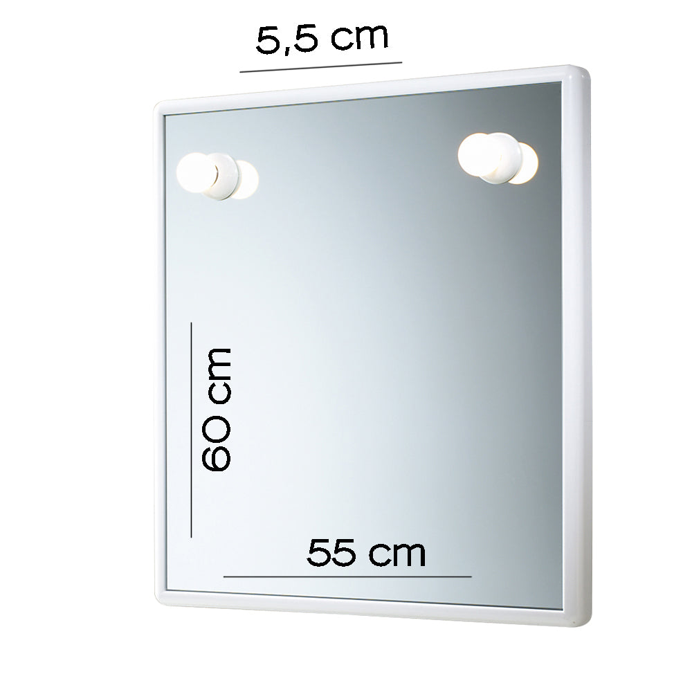  Specchio 55x60 cm con luci Gedy serie Junior - Bianco by CeramicStore | Lo specialista del tuo bagno
