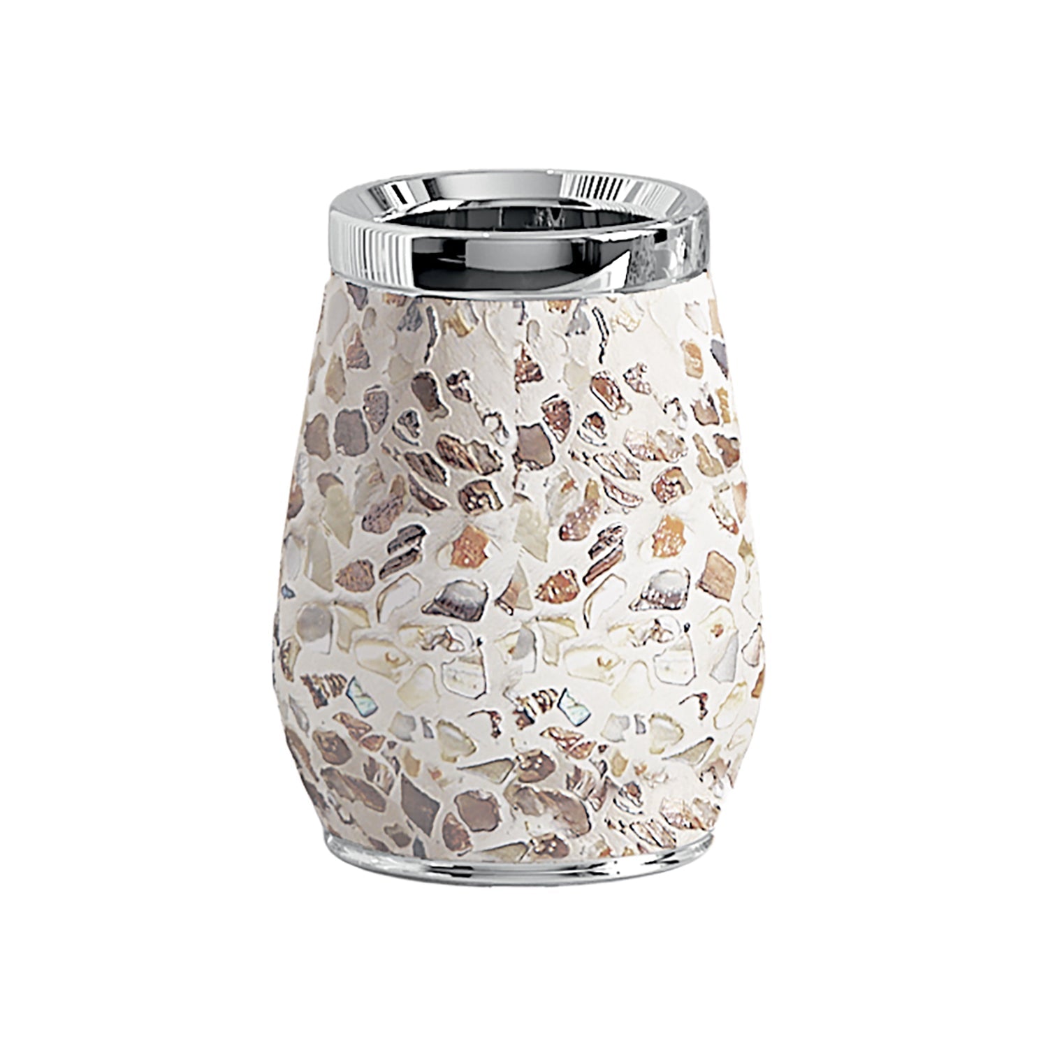 Portaspazzolini in ceramica e madreperla Gedy serie Marina - Crema