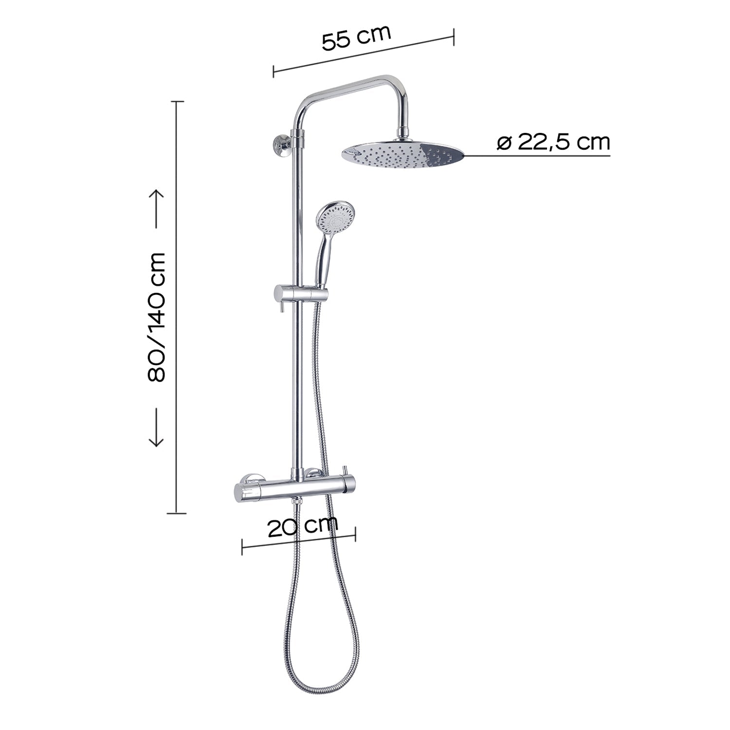  Colonna doccia con miscelatore a 4 getti e soffione modello Star Plus 00 di Gedy - Cromato by CeramicStore | Lo specialista del tuo bagno