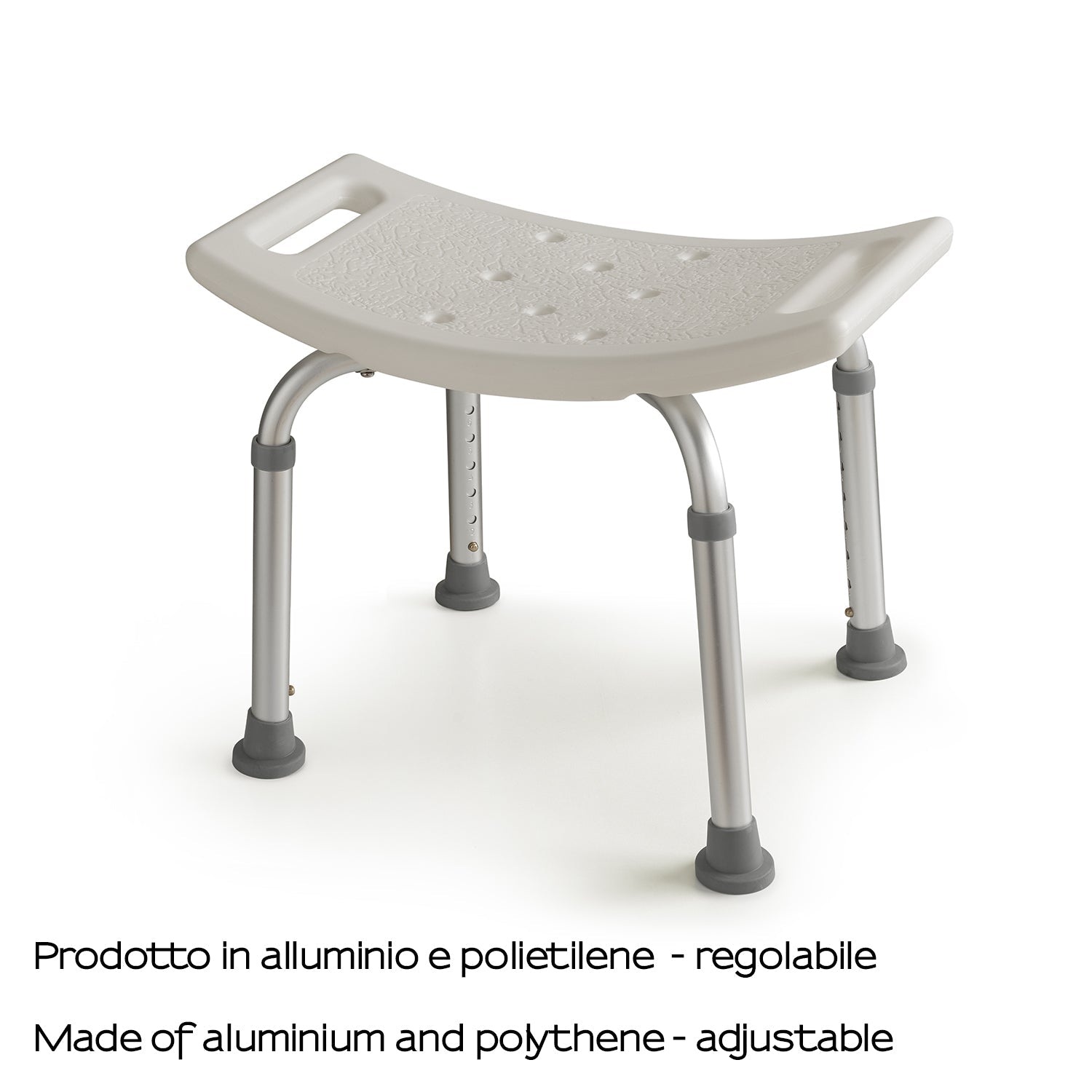  Sgabello regolabile Gedy modello Friend in Alluminio e Polietilene - Bianco