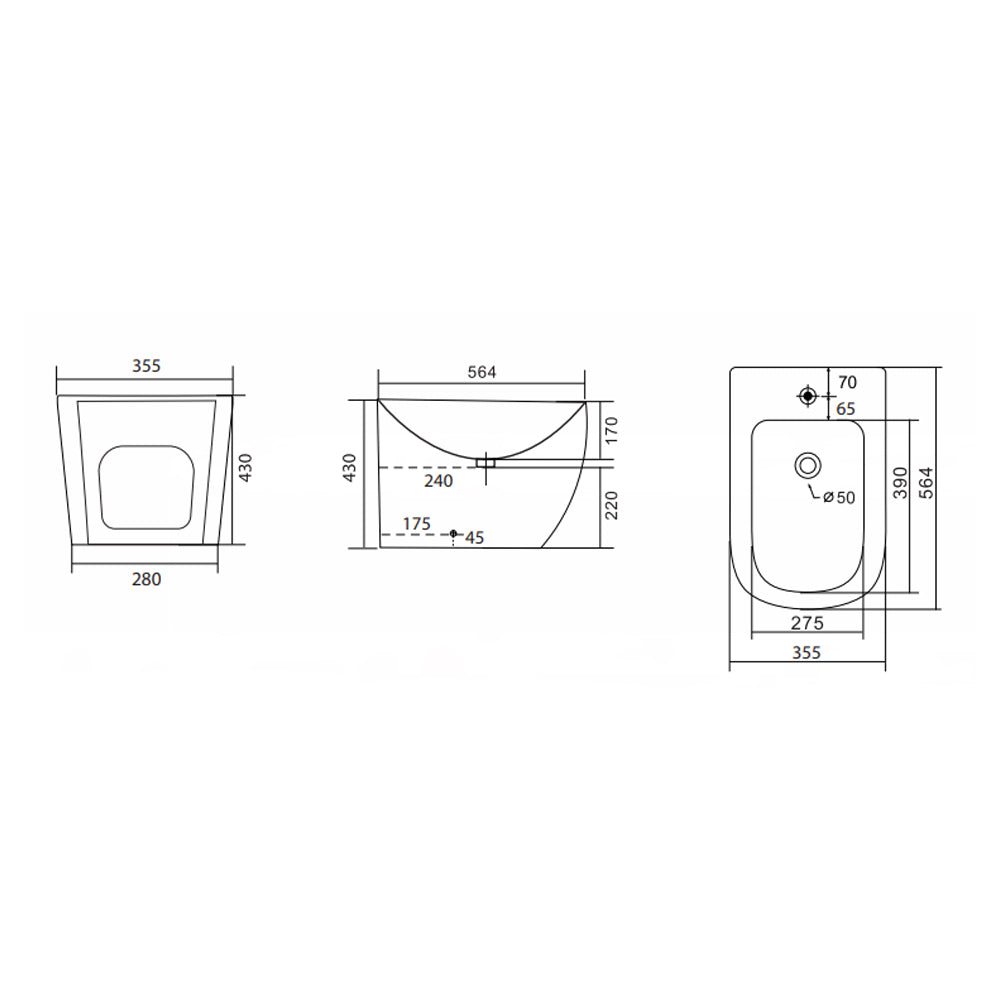 Sanitari filomuro Vortex BathCore con scarico tornado e copriwater soft-close 6