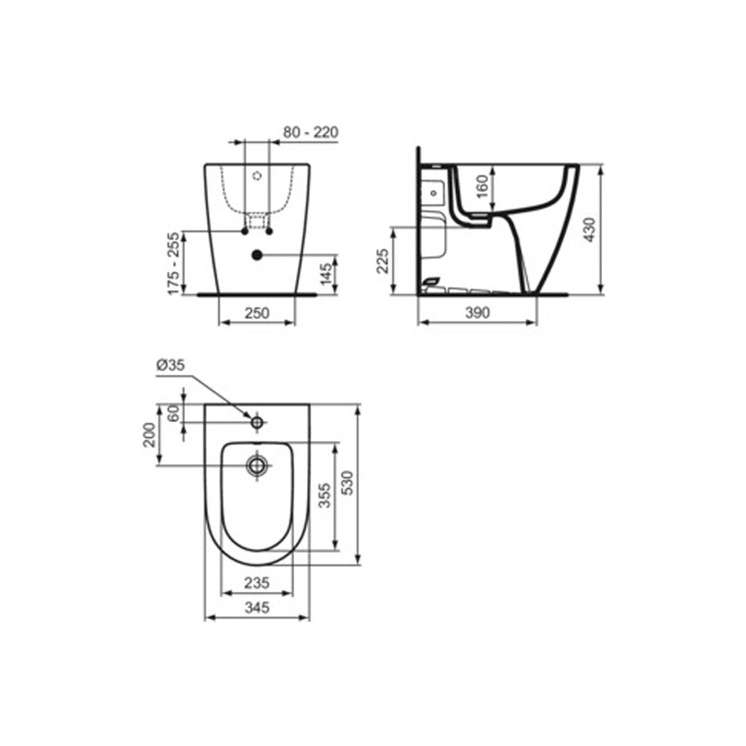 Sanitari Ideal Standard i.life O con scarico traslato fino a 32 cm con sedile soft close slim 7