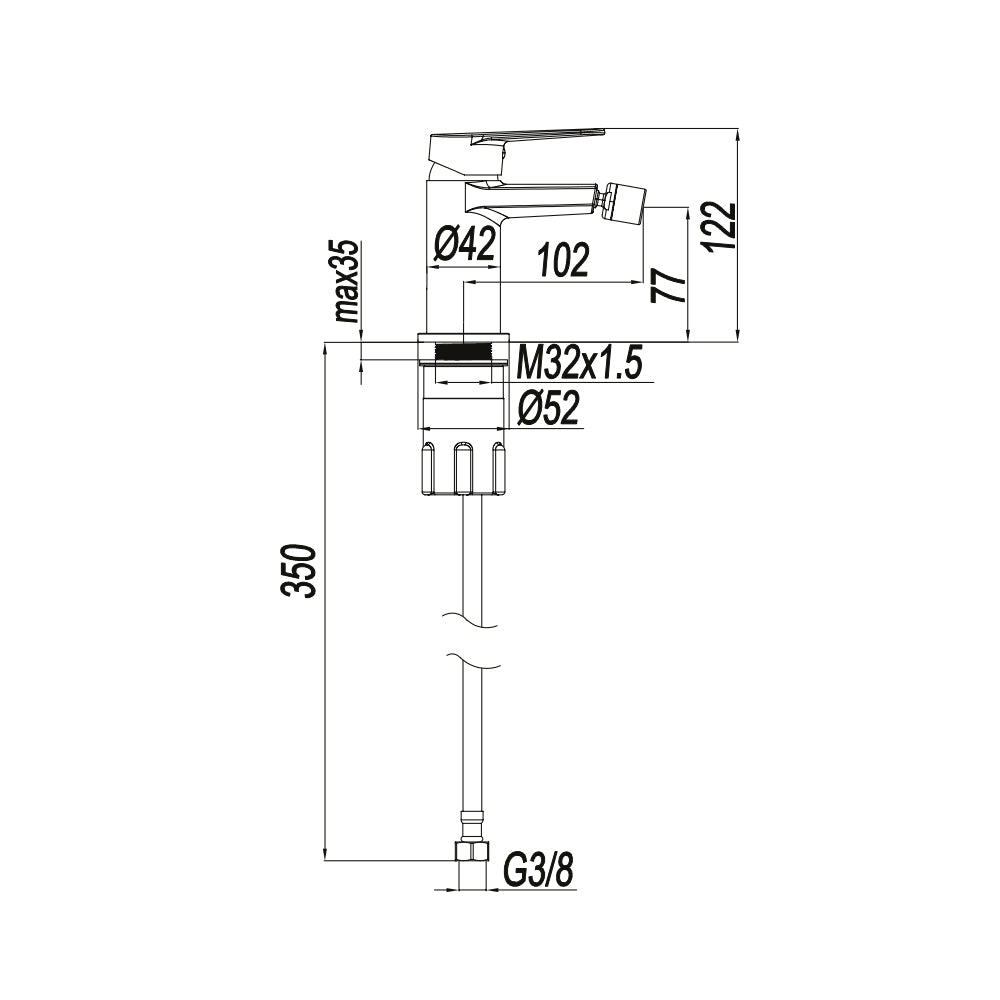 Miscelatore monocomando bidet RubiFlux serie Ampra - Cromo 7