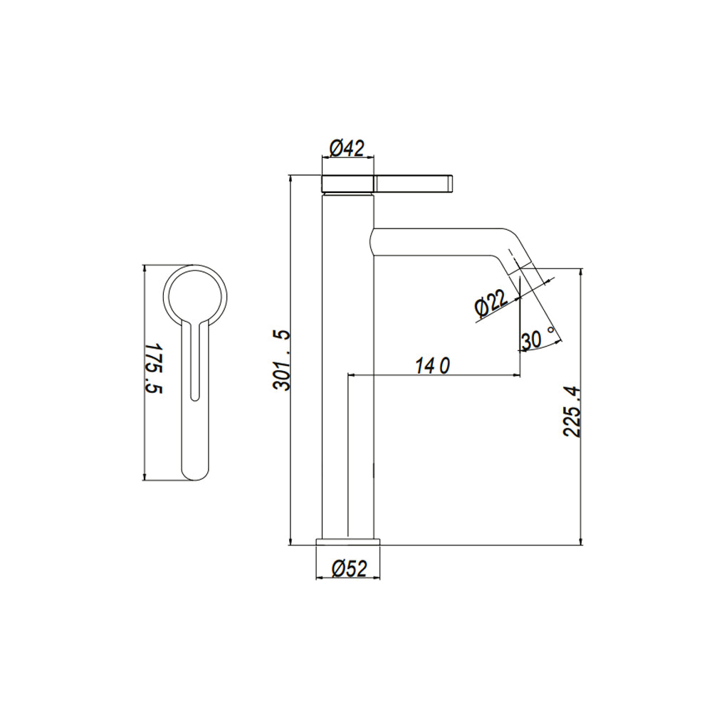 Miscelatore lavabo alto RubiFlux serie Tundra - varie finiture 4