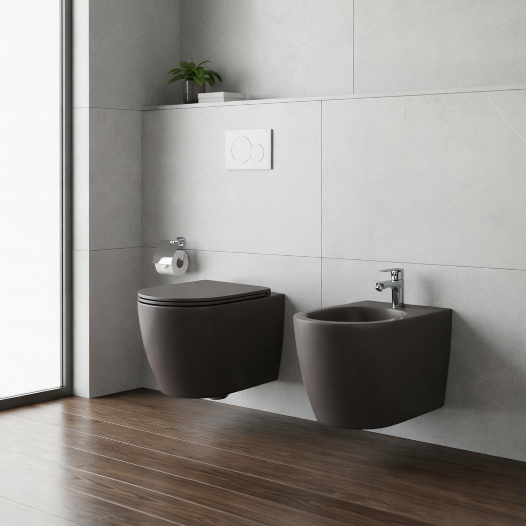 Set sanitari sospesi BathCore Infinity WC rimless e bidet