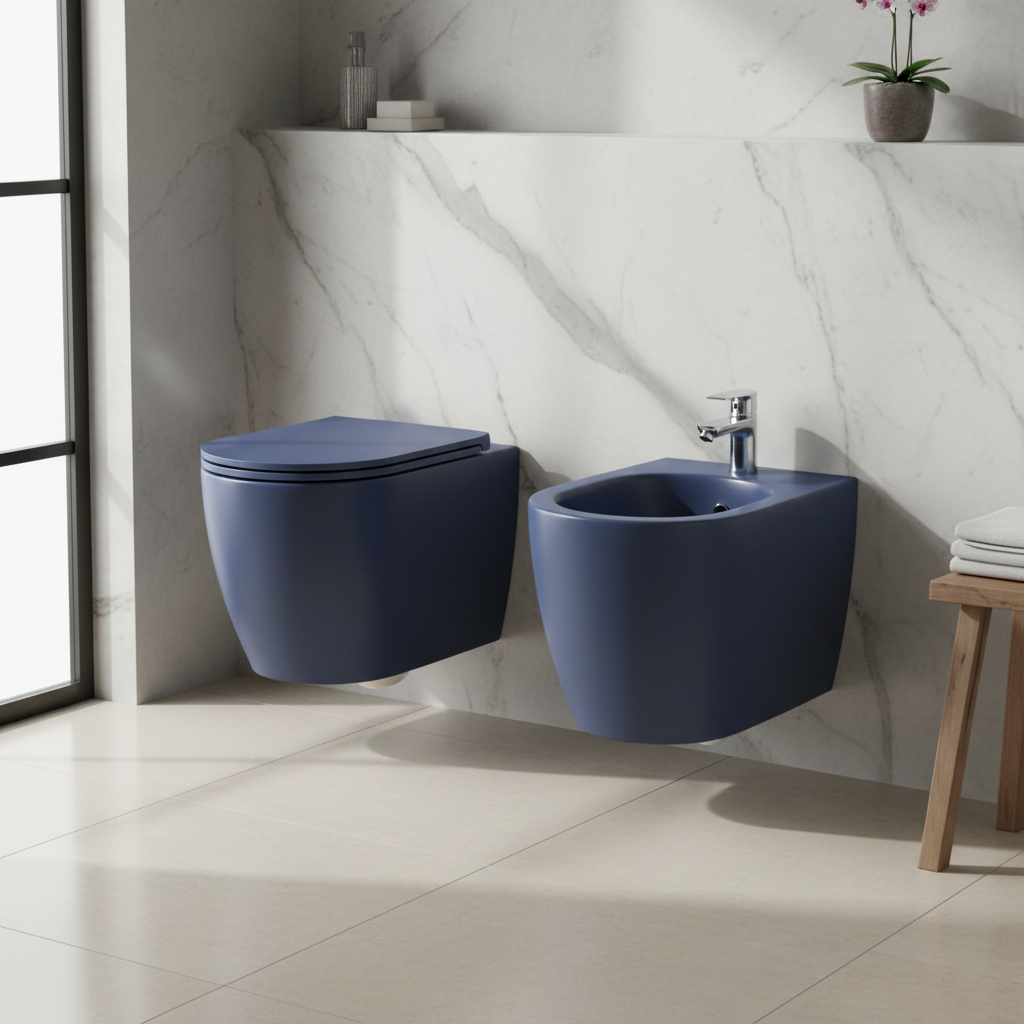 Set sanitari sospesi BathCore Infinity WC rimless e bidet