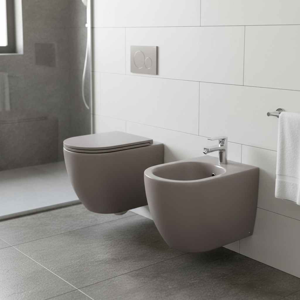 Set sanitari sospesi BathCore Infinity WC rimless e bidet