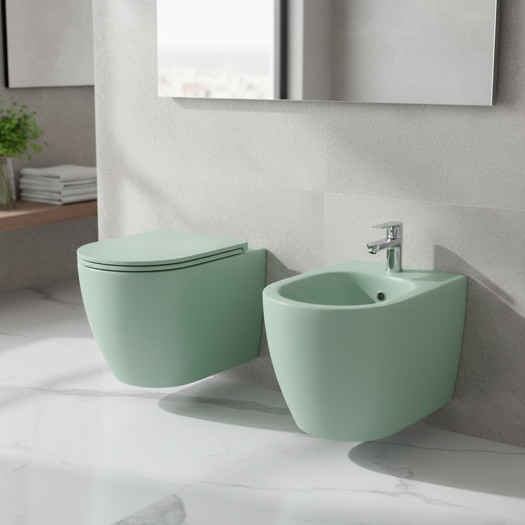 Set sanitari sospesi BathCore Infinity WC rimless e bidet