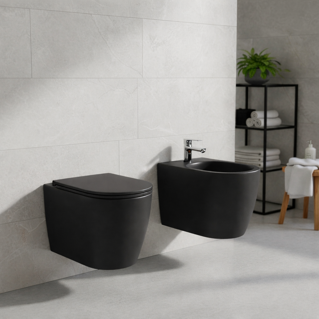 Set sanitari sospesi BathCore Infinity WC rimless e bidet
