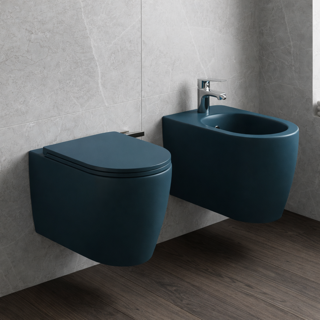 Set sanitari sospesi BathCore Infinity WC rimless e bidet