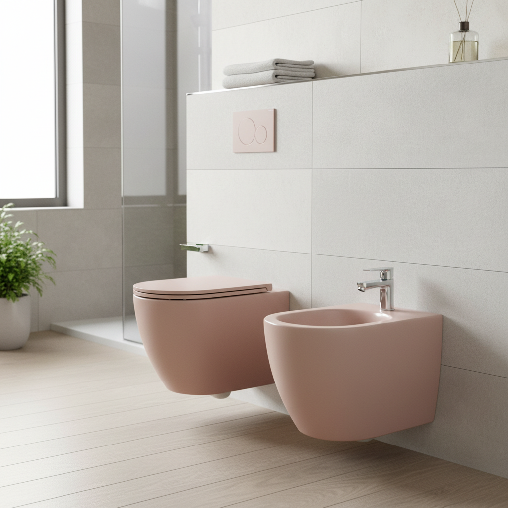 Set sanitari sospesi BathCore Infinity WC rimless e bidet