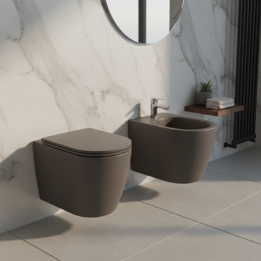 Set sanitari sospesi BathCore Infinity WC rimless e bidet