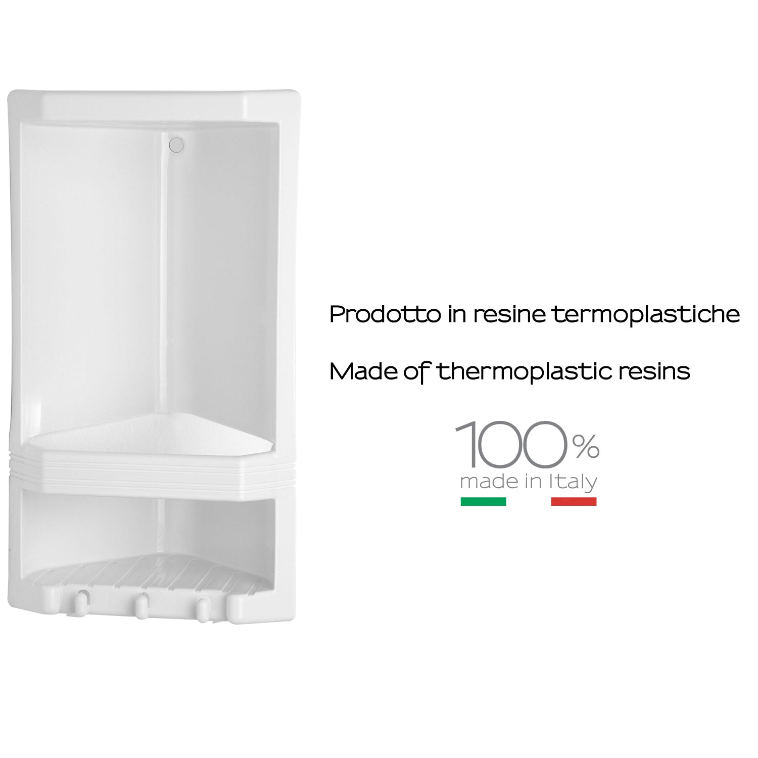  Portaoggetti angolare a 2 ripiani Junior di Gedy - Bianco by CeramicStore | Lo specialista del tuo bagno