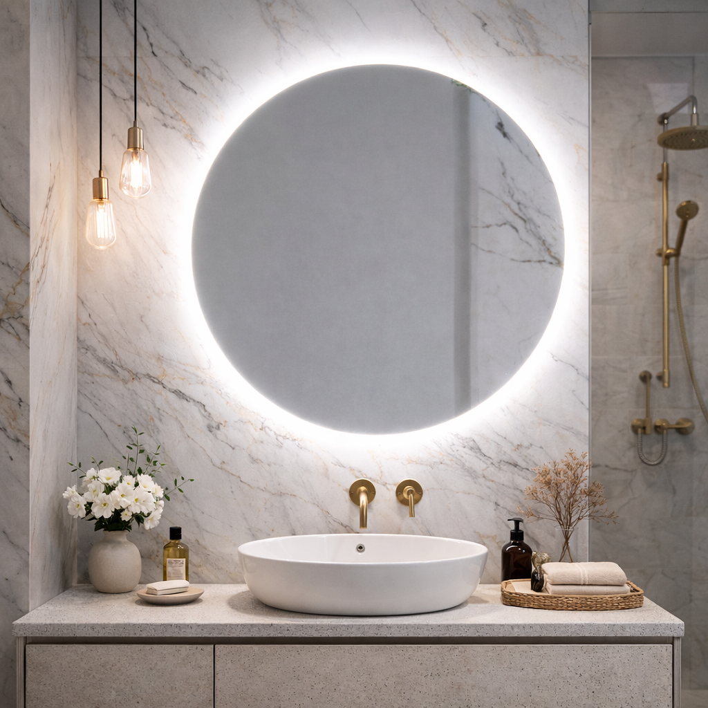 Specchio LED bagno Cubi&Co Aura Ø60/80 cm retroilluminato 4000K