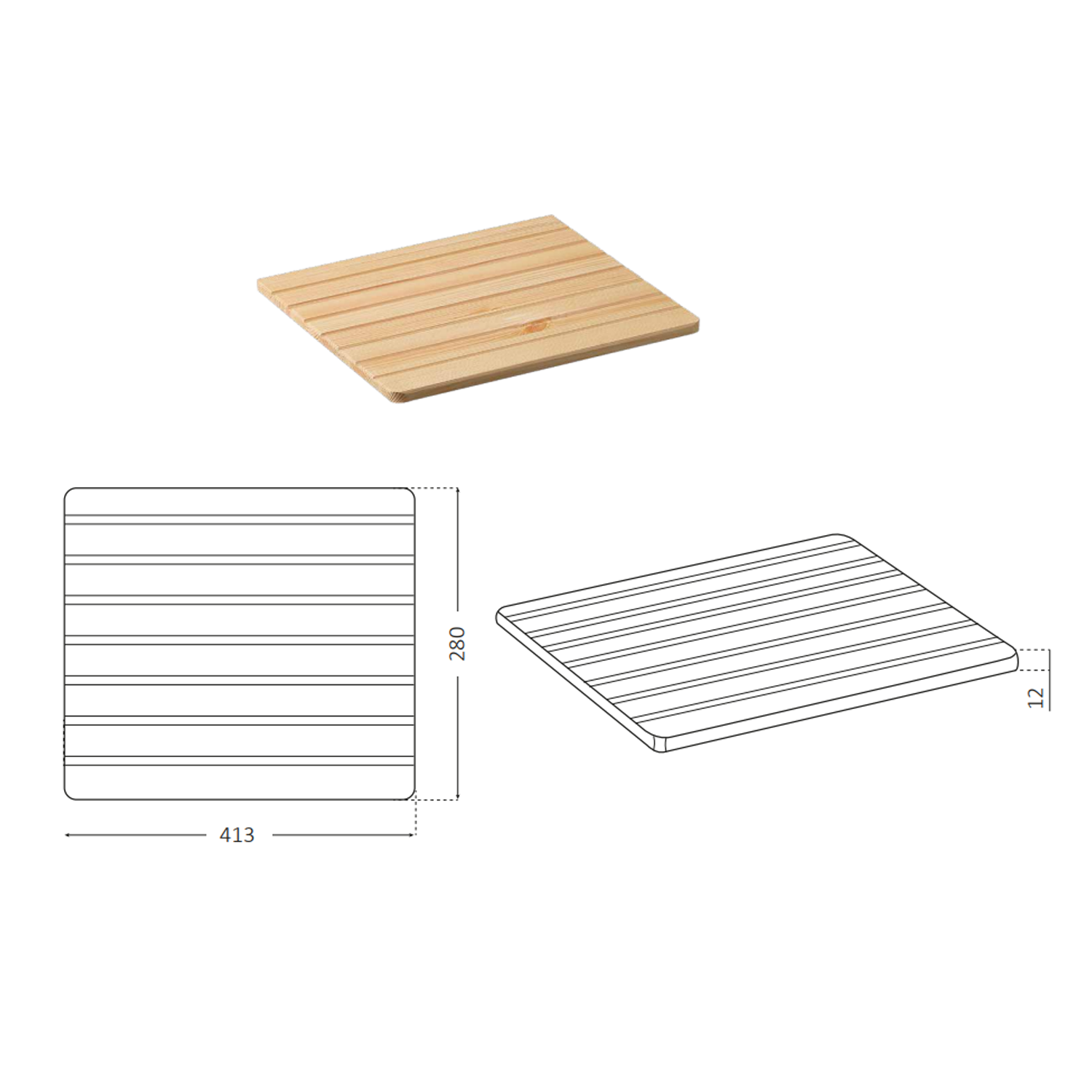 Tavola strizzatoio per lavatoio in pino verniciato - Per vasche 50 cm 2