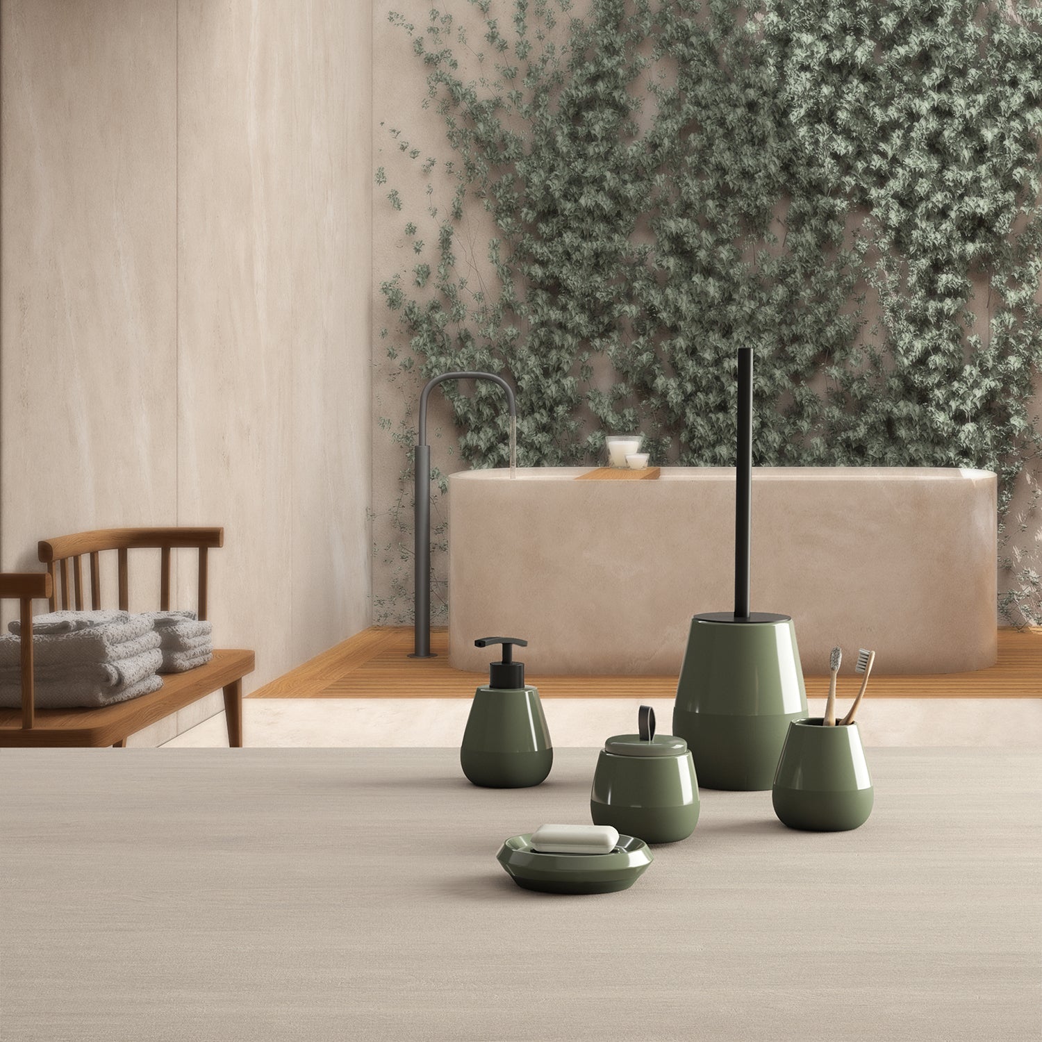  Scopino da appoggio Gedy serie Wilma - Verde Salvia by CeramicStore | Lo specialista del tuo bagno