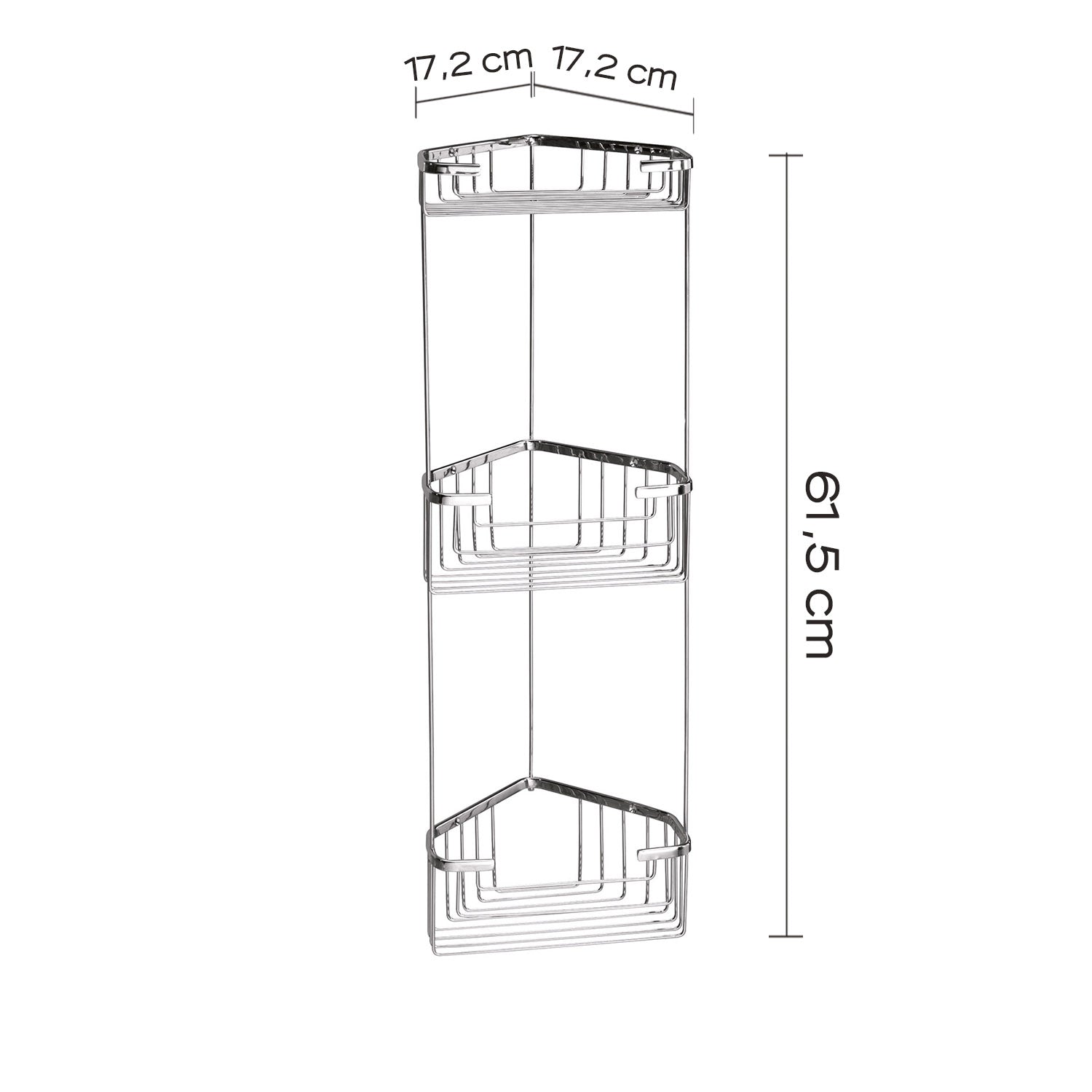  Portaoggetti doccia angolare a 3 ripiani modello Augustus di Gedy - Cromato by CeramicStore | Lo specialista del tuo bagno