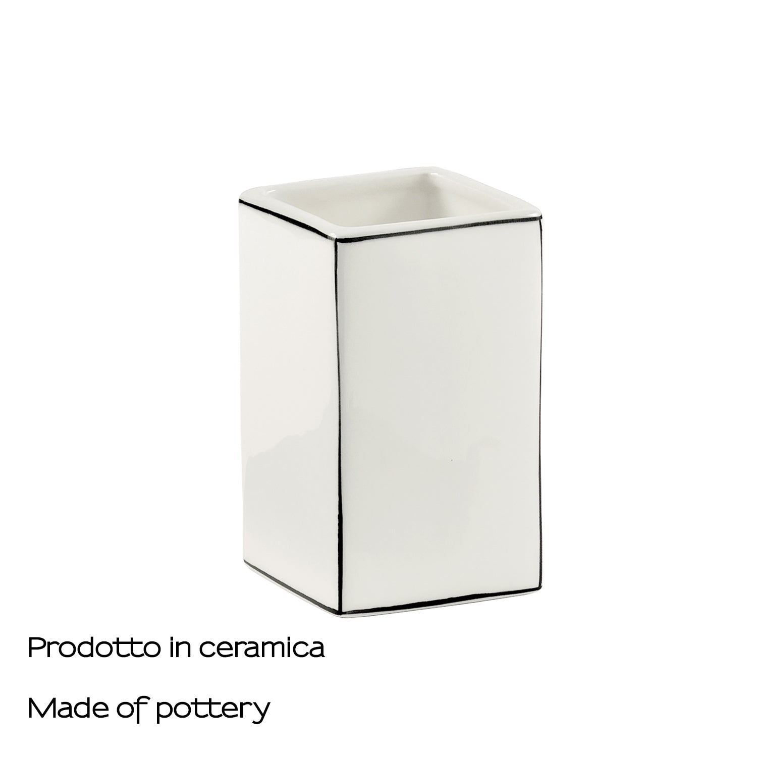  Portaspazzolini in ceramica Gedy serie Lucrezia - Bianco