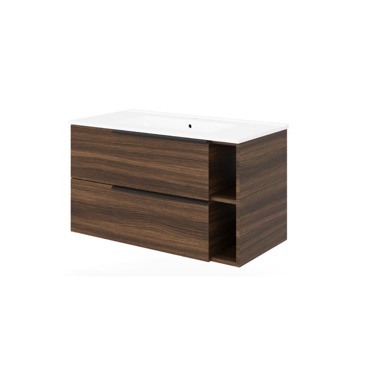 Base sospesa mobile bagno Cubi&Co serie Urban con lavabo in ceramica, cassetti e vani a giorno - varie finiture 11