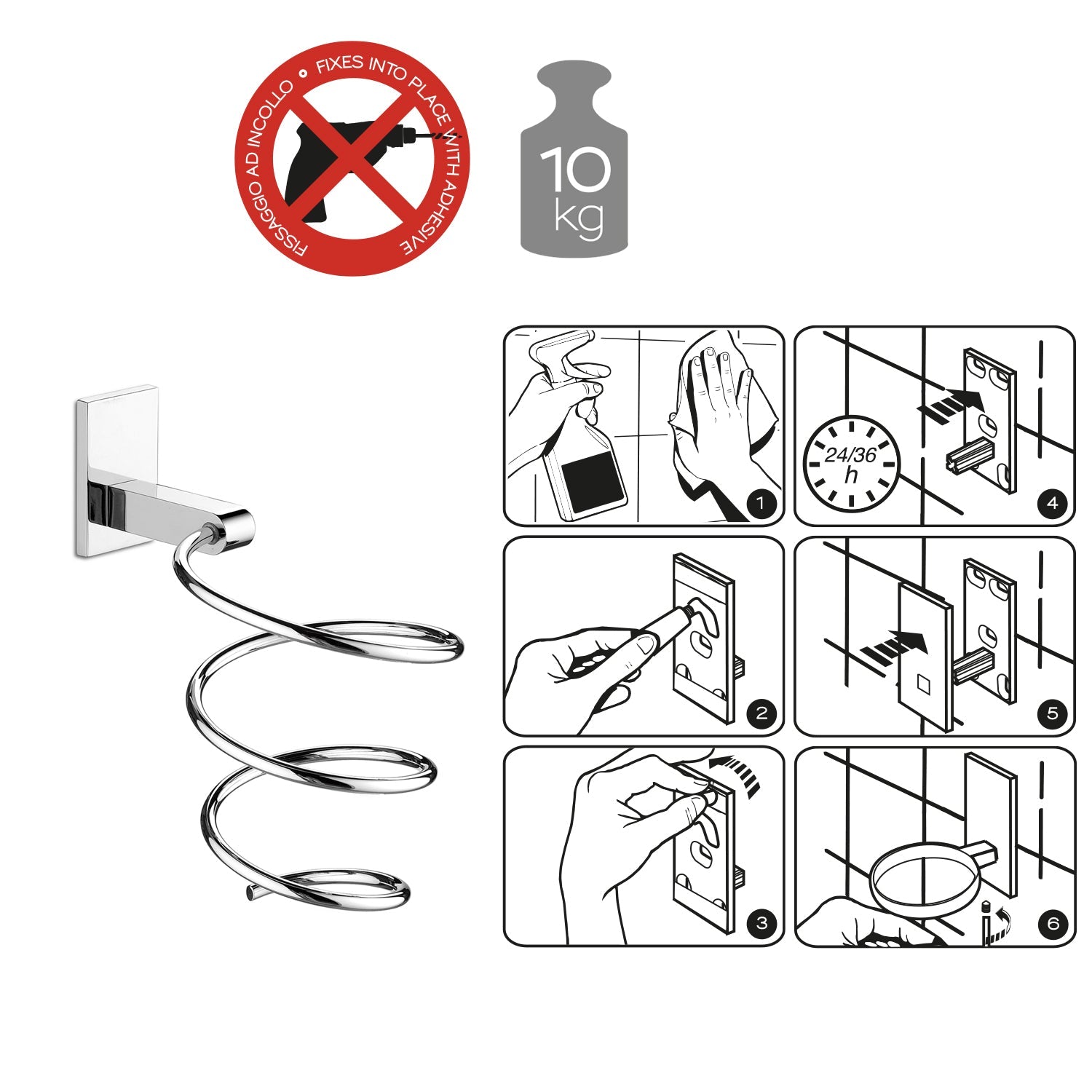  Gedy Porta Phon In Acciaio Inox Cromall - Elegante Cromato by CeramicStore | Lo specialista del tuo bagno