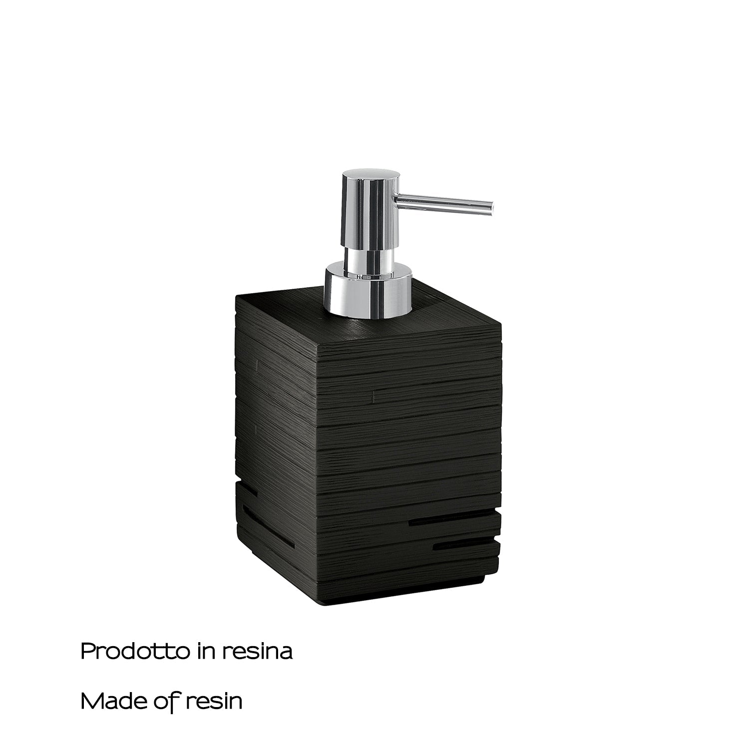  Dosasapone da appoggio con erogatore in plastica Gedy serie Quadrotto - Nero