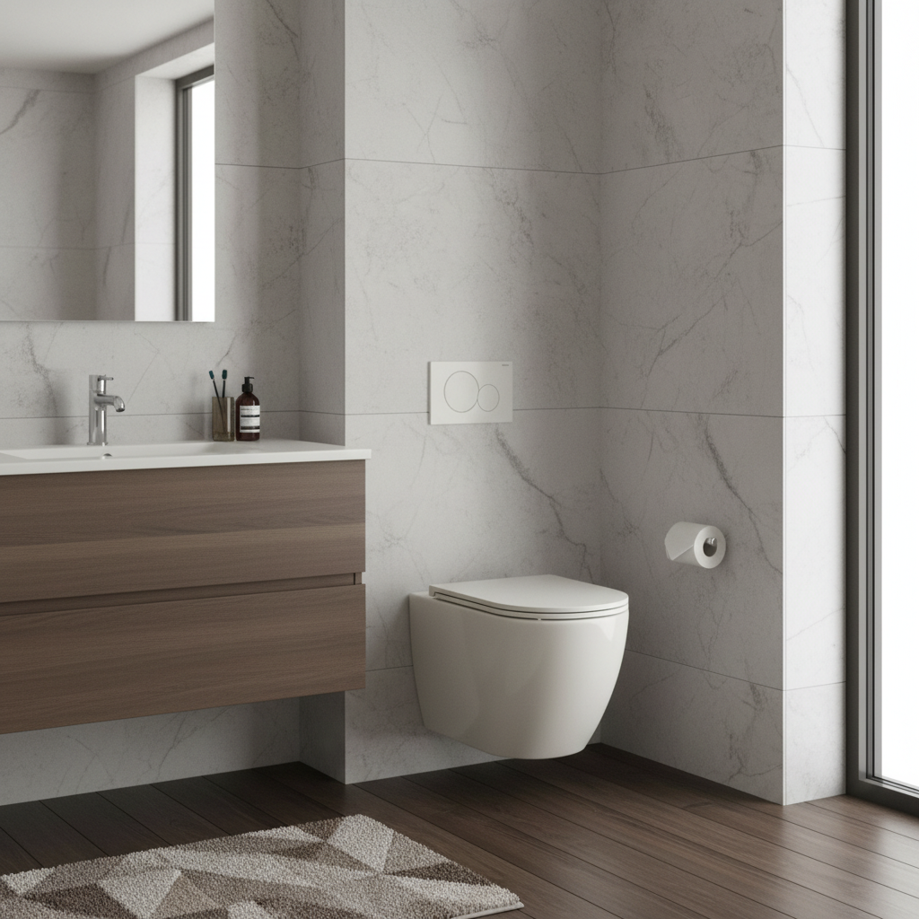 Vaso sospeso rimless BathCore Infinity ceramica design moderno