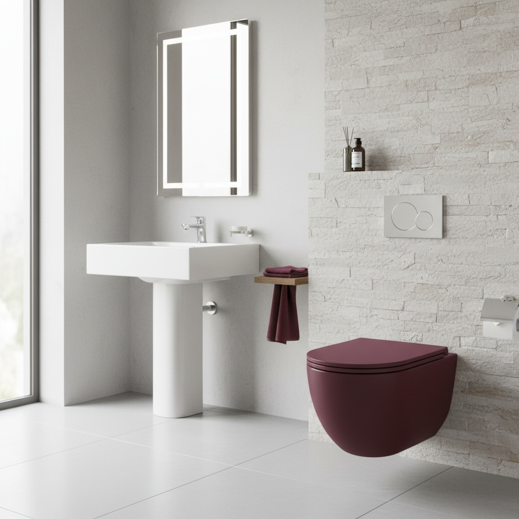 Vaso sospeso rimless BathCore Infinity ceramica design moderno