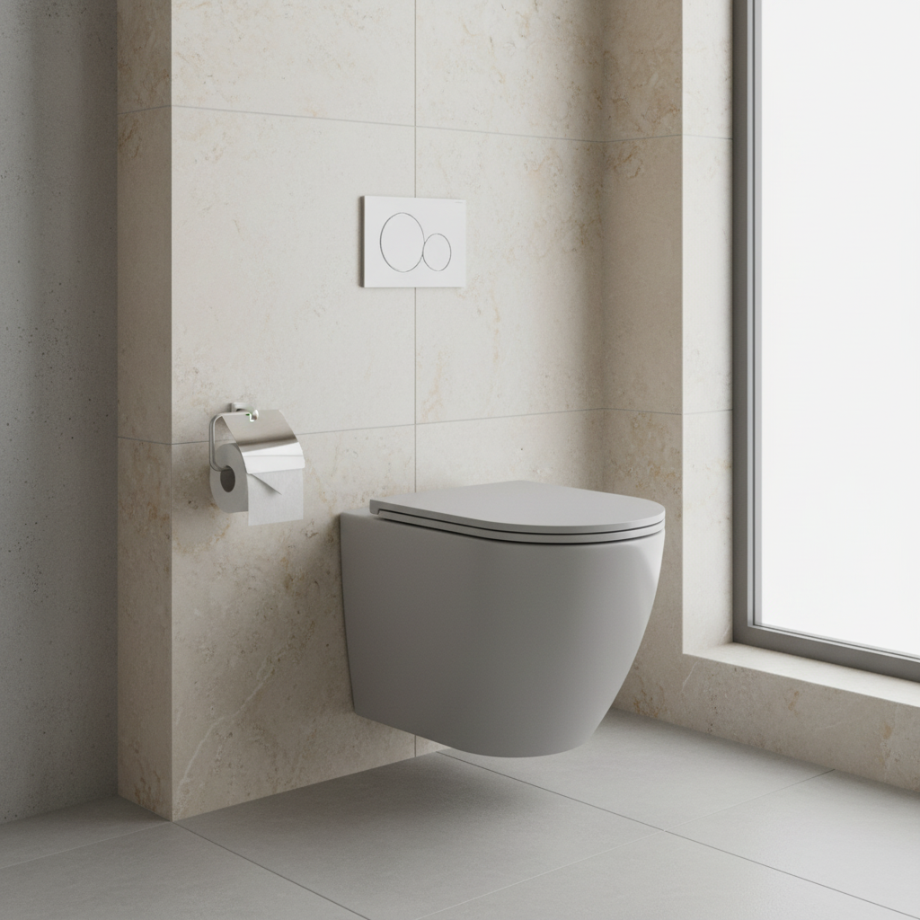 Vaso sospeso rimless BathCore Infinity ceramica design moderno