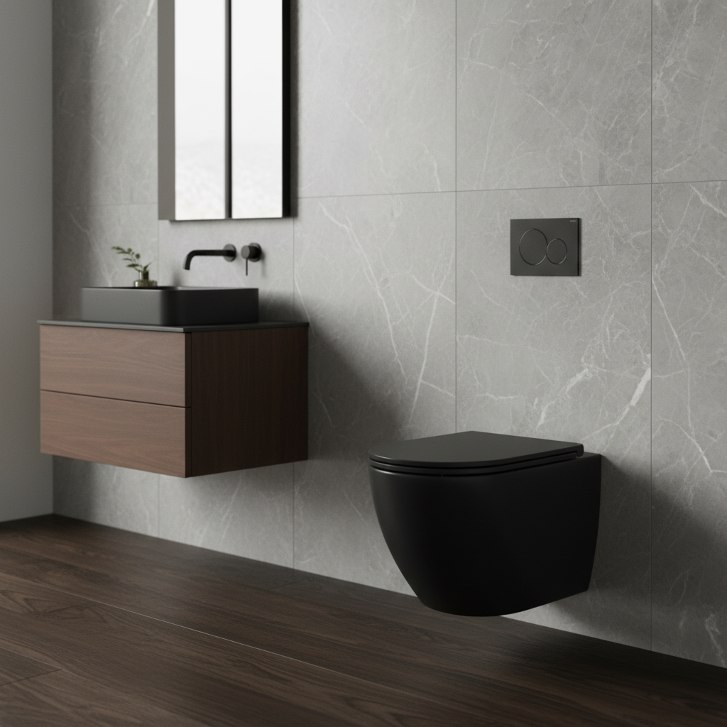 Vaso sospeso rimless BathCore Infinity ceramica design moderno