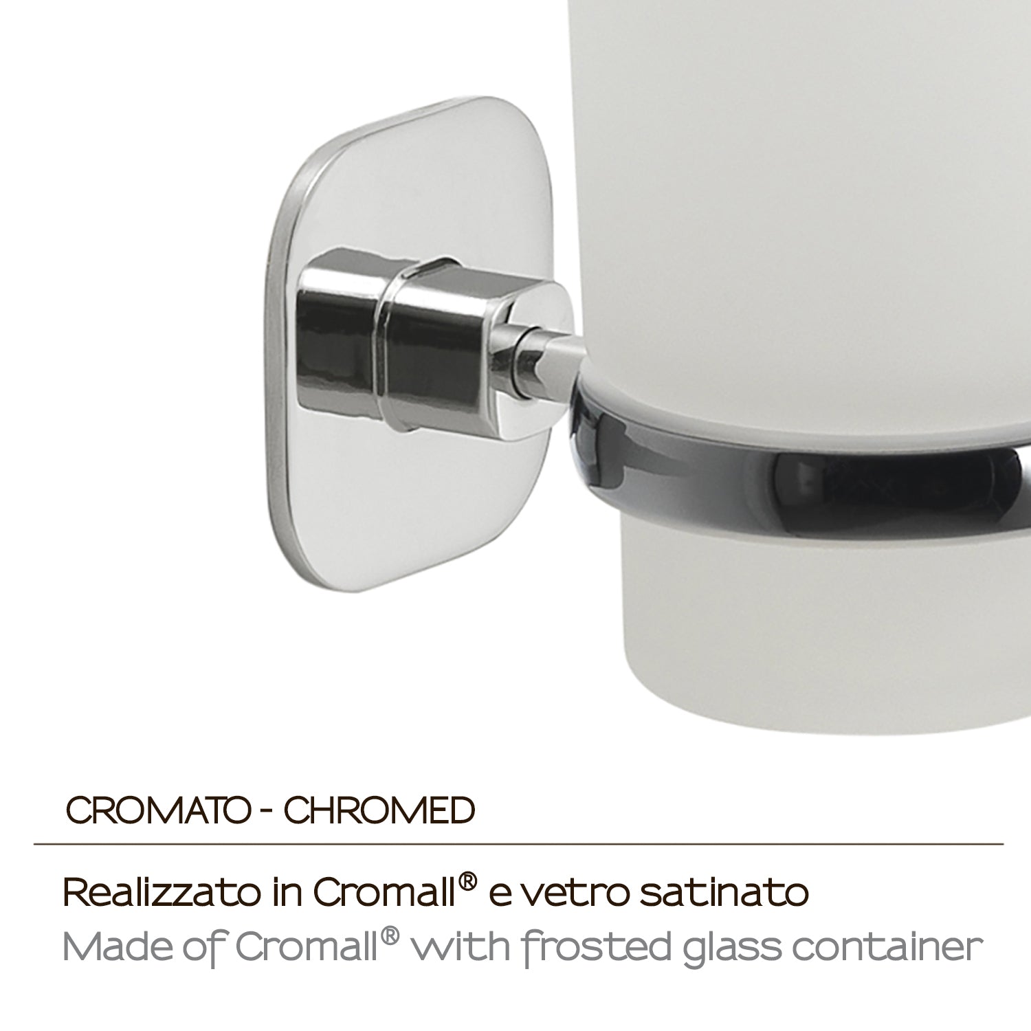  Portaspazzolini in acciaio inox e cromall Teide di Gedy - Cromato