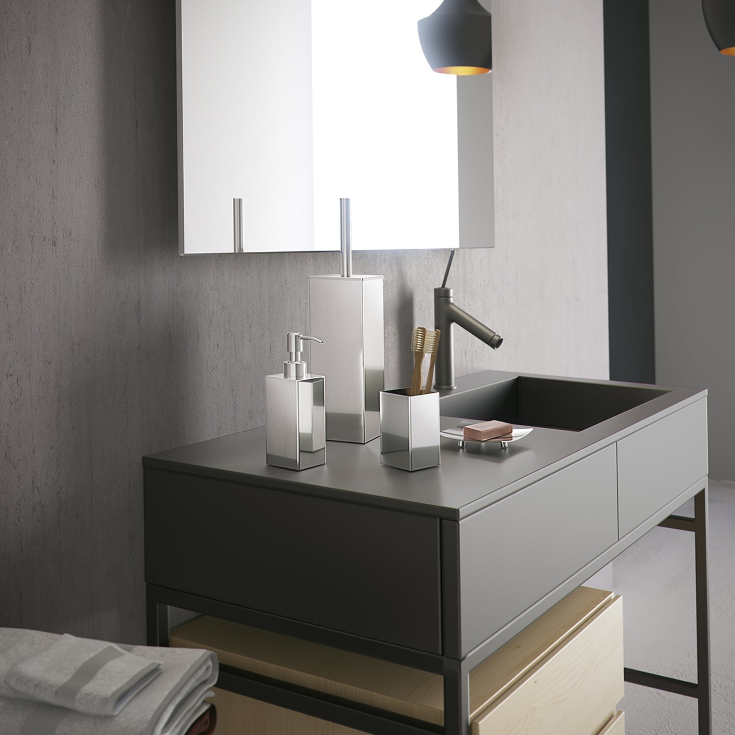  Portasapone in Acciaio Inox Gedy serie Nemesia - Lucido