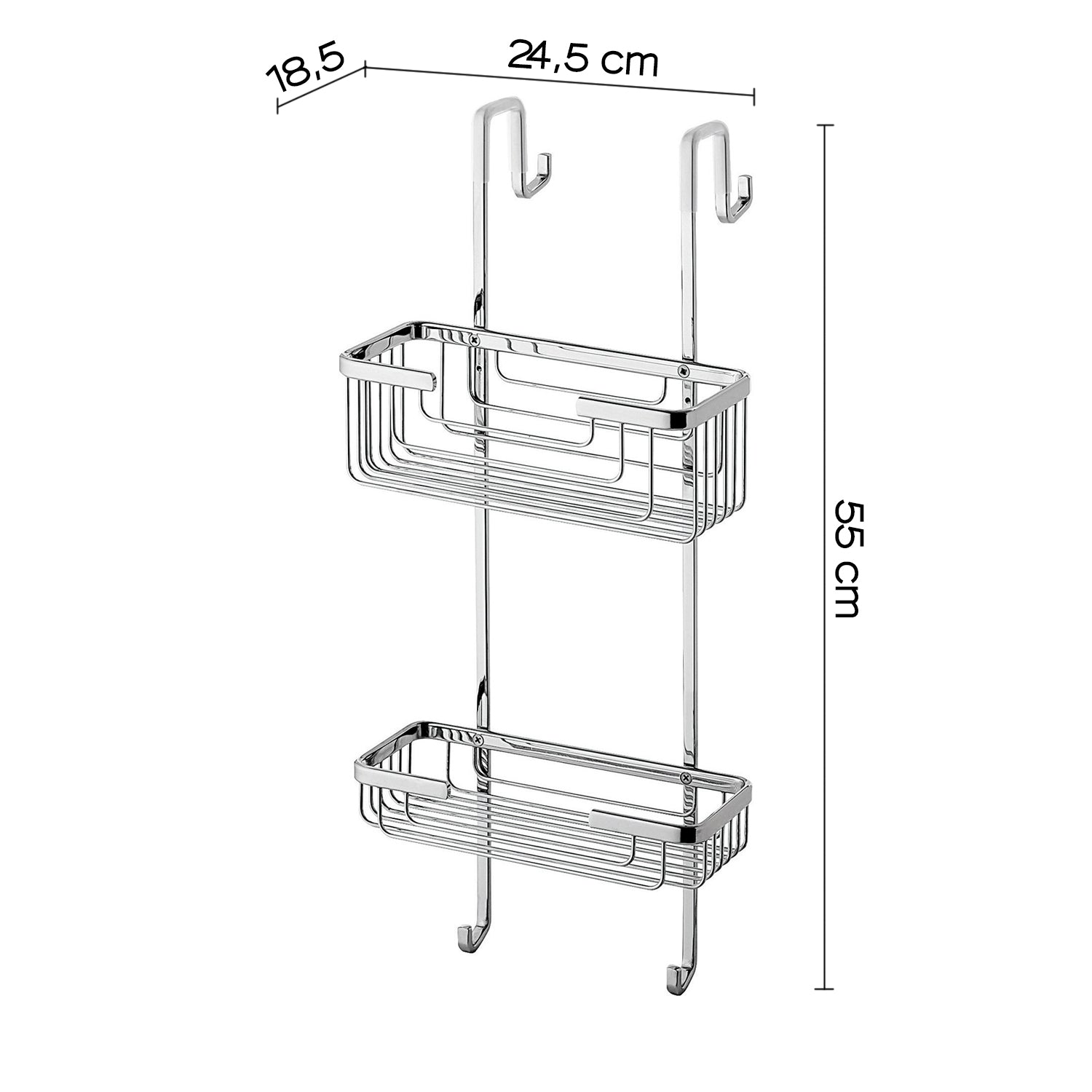  Portaoggetti doccia angolare a 2 ripiani modello Apollo di Gedy - Cromato by CeramicStore | Lo specialista del tuo bagno