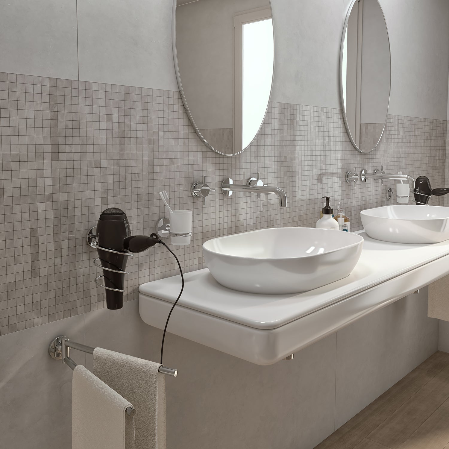  Portaspazzolini a muro Vermont Pro di Gedy - Cromato