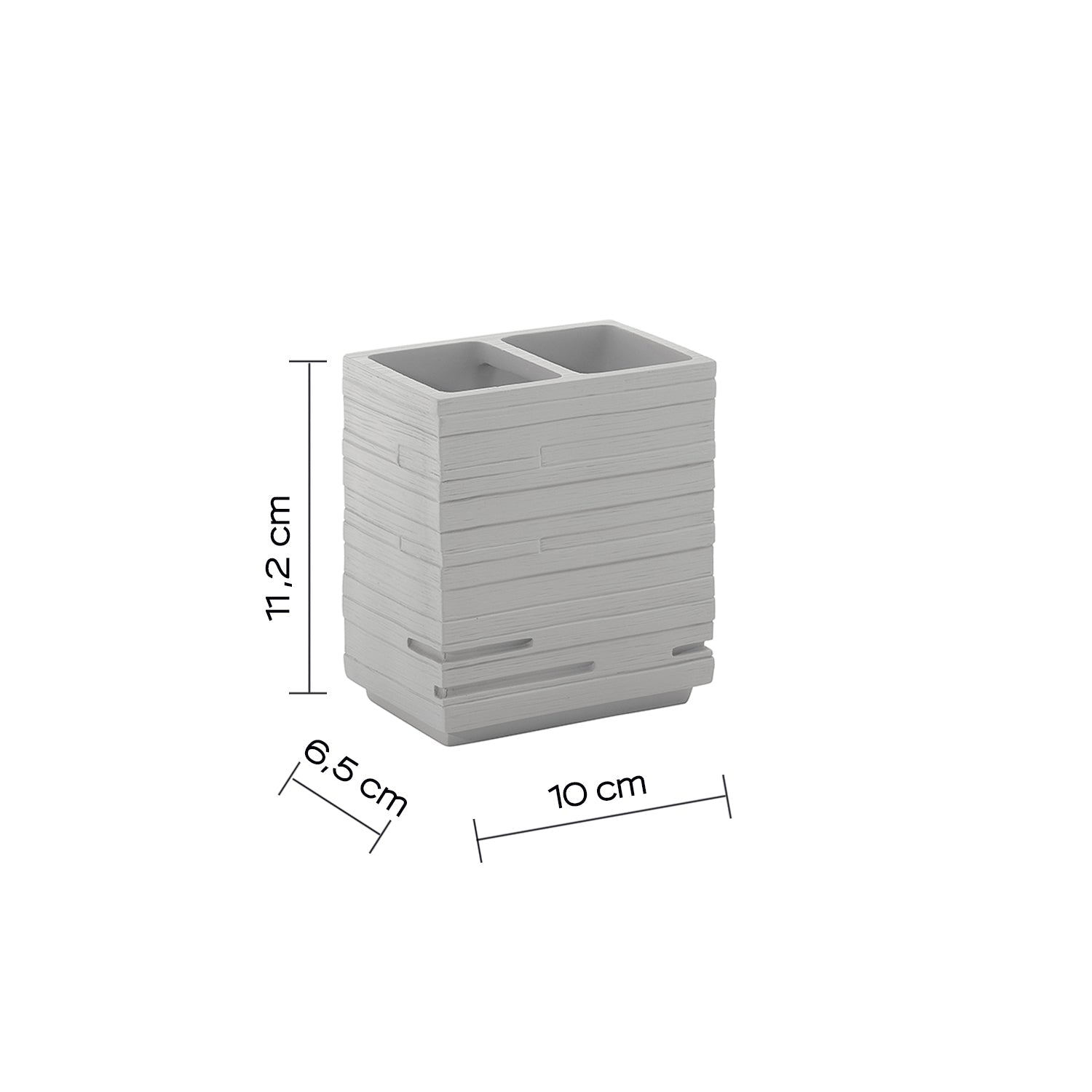  Portaspazzolini da appoggio in resina Gedy serie Quadrotto - Grigio