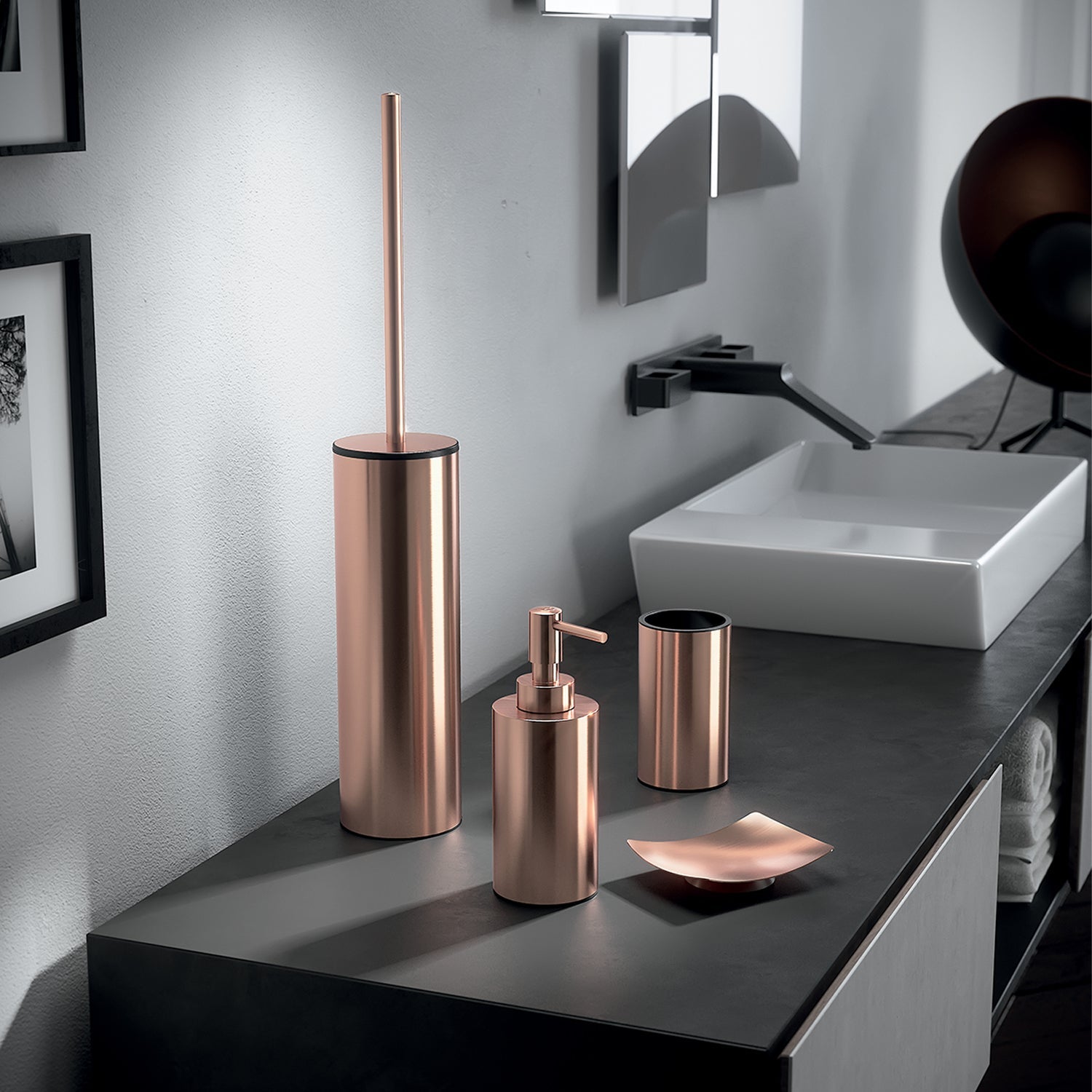  Portasapone in Acciaio Inox di Gedy serie Elettra - Rame