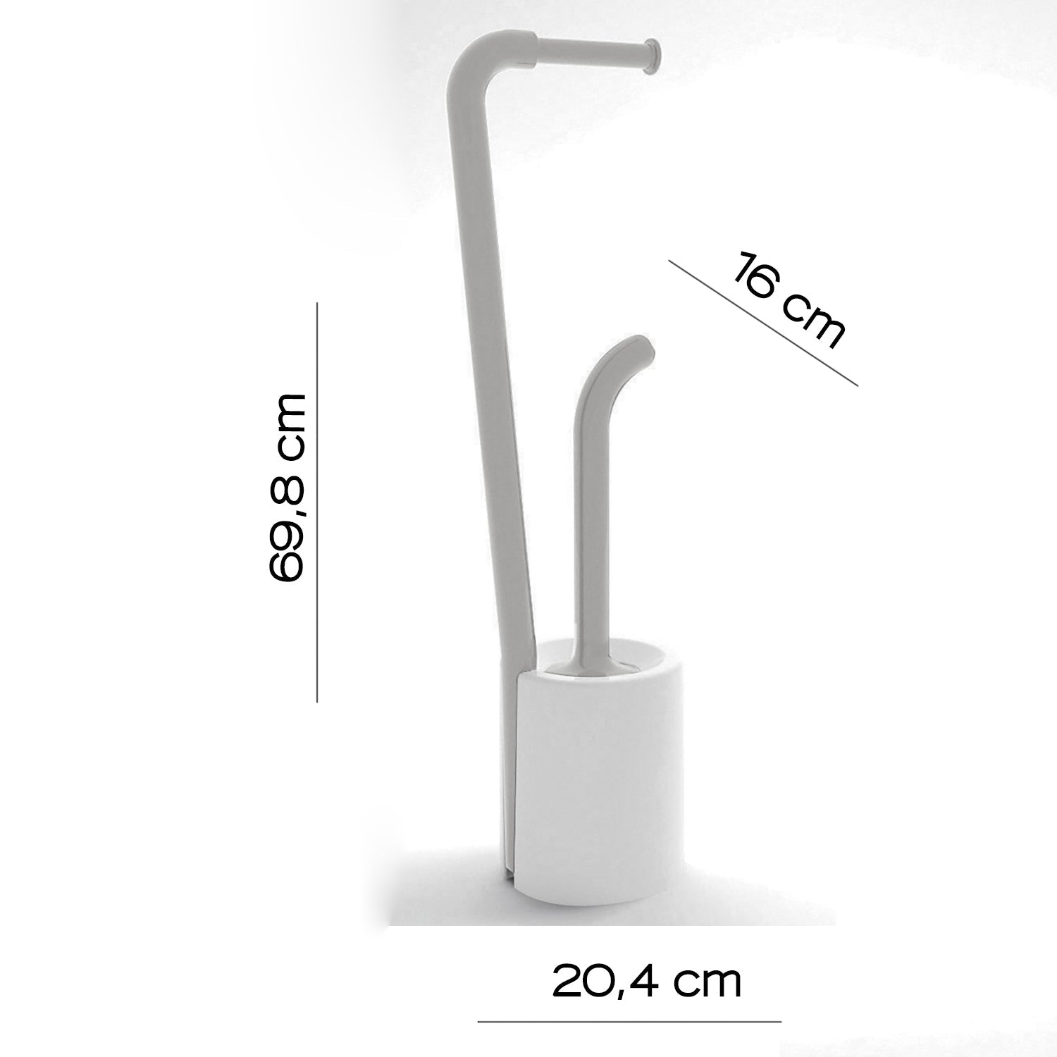  Piantana portarotolo e scopino Wc di Gedy serie Wendy - Bianco/Grigio