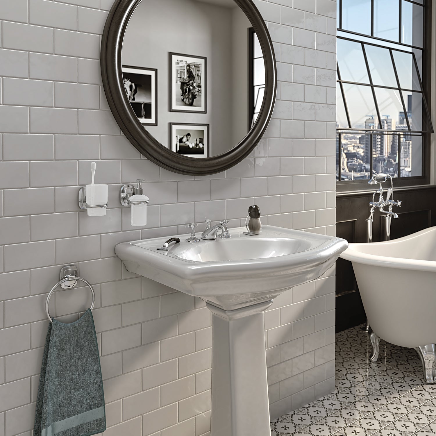  Portaspazzolini a parete di Gedy serie Everest - Cromato