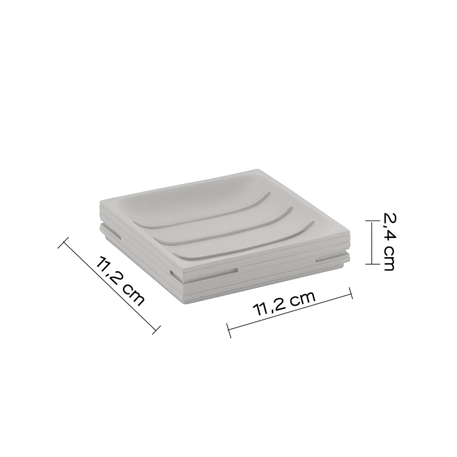  Portasapone da appoggio in resina di Gedy serie Quadrotto - Grigio