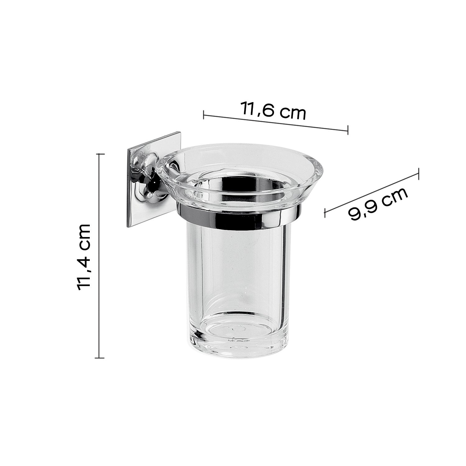  Portaspazzolini in ottone e Cromall Wizard di Gedy - Cromato