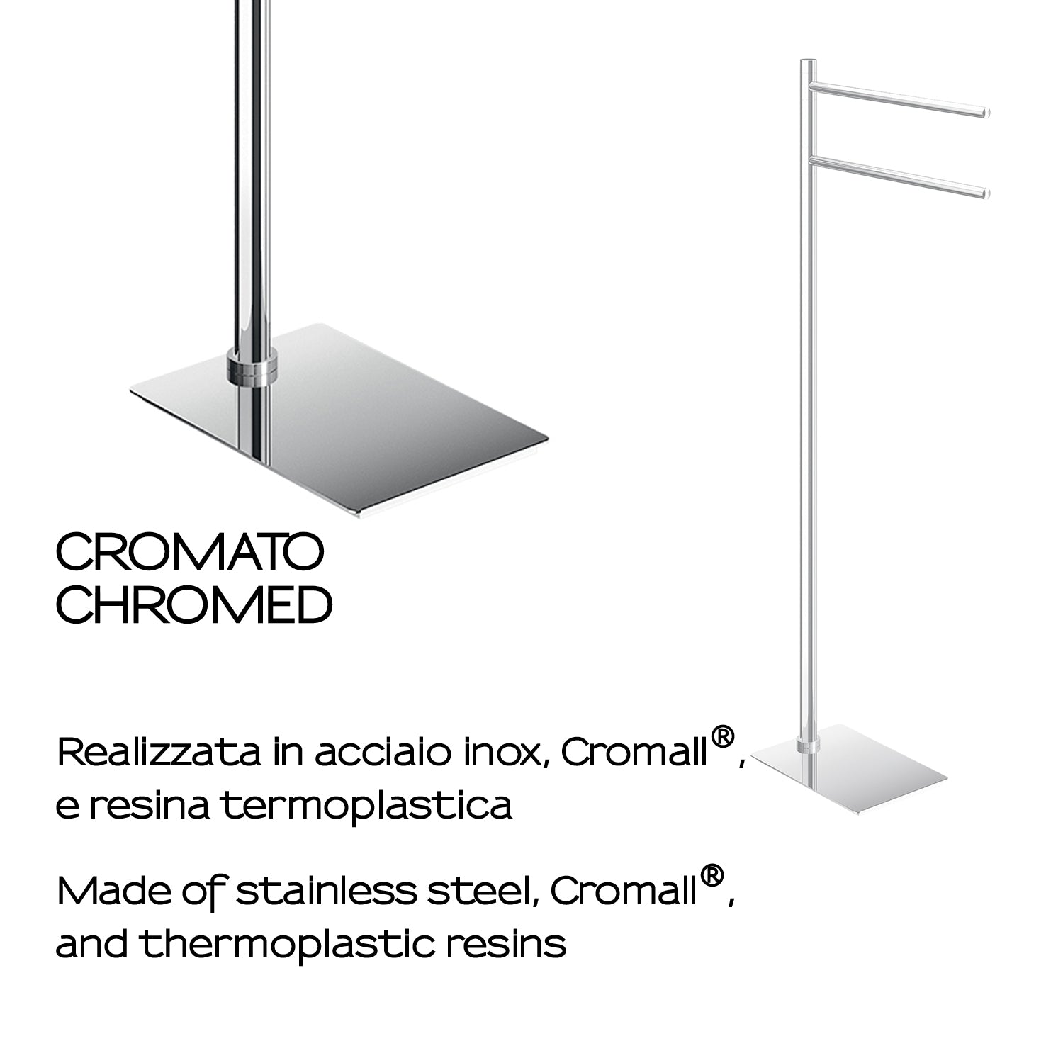  Piantana portasciugamani in Acciaio Inox Gedy serie Trilly - Cromato