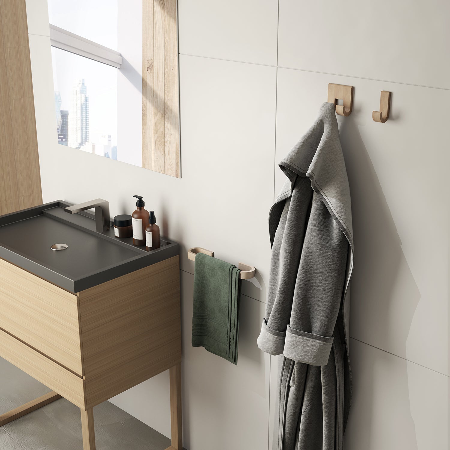  Portasalviette 30 cm in bambà¹ Gedy serie Himalaya - Naturale by CeramicStore | Lo specialista del tuo bagno