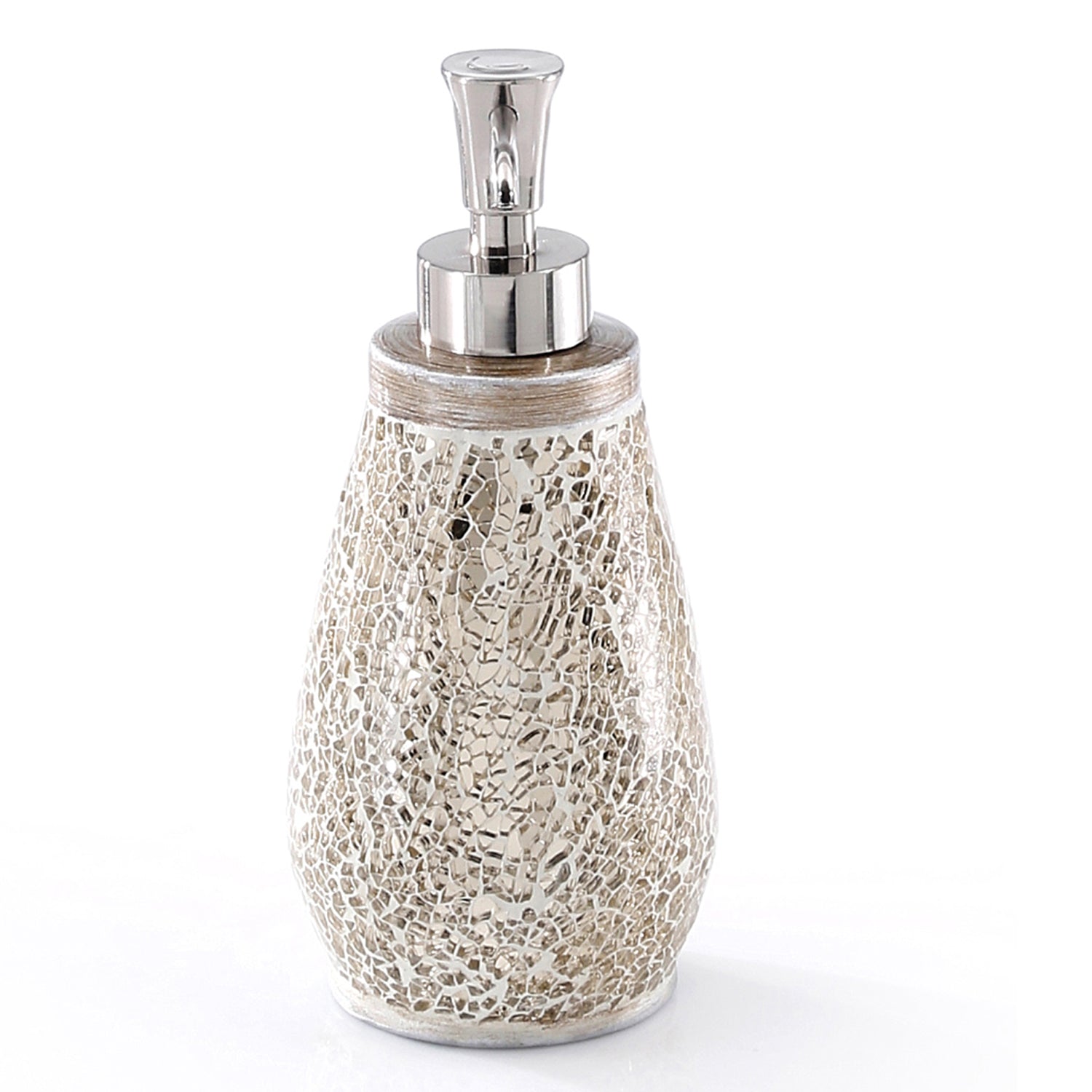  Dosasapone in ceramica e vetro con erogatore in plastica Gedy serie Myosotis - Crema/Oro