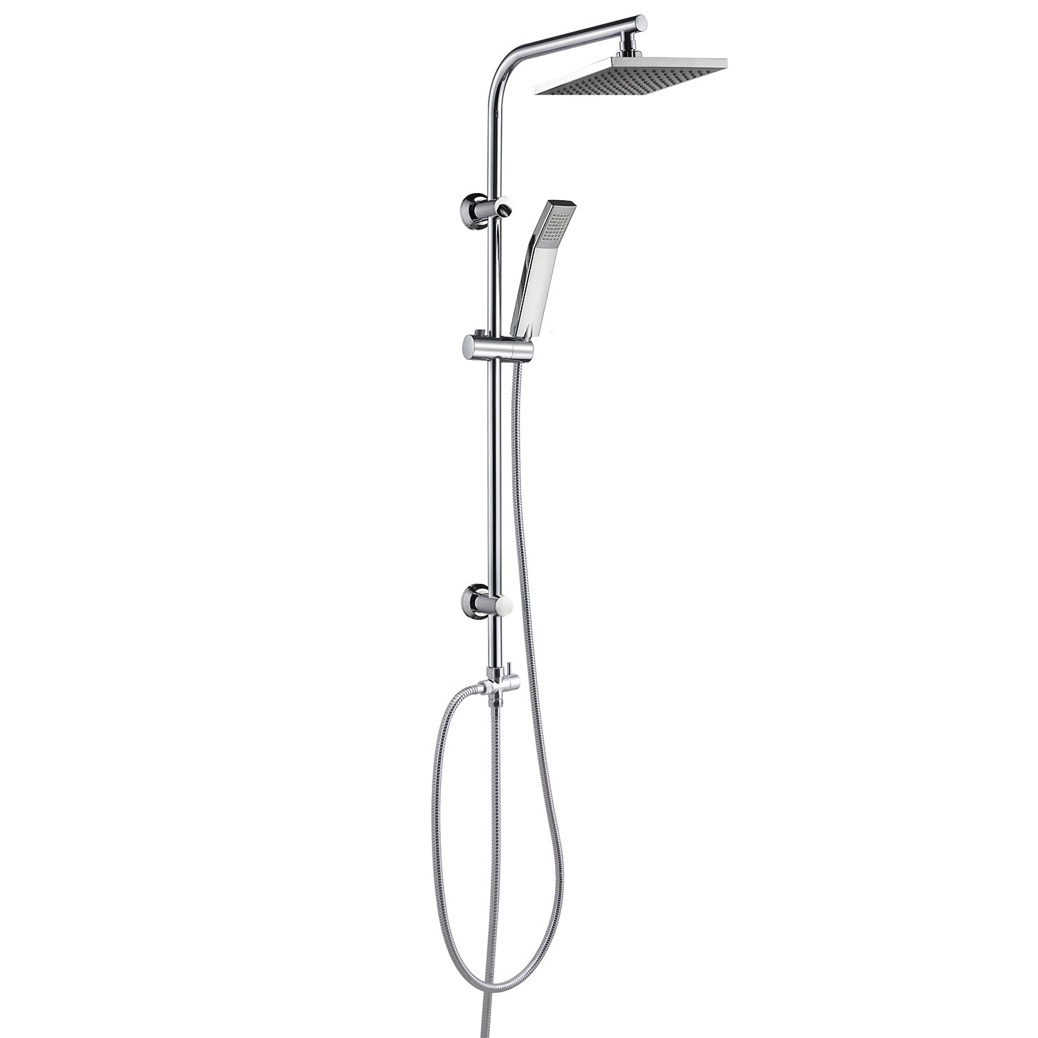 Colonna doccia regolabile con soffione quadrato 20x20 e doccetta 1 getto di Gedy modello Easy 05 - Cromato by CeramicStore | Lo specialista del tuo bagno